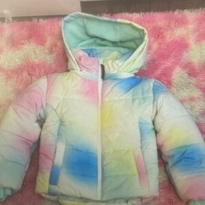 Colorful Tie-Dye Puffer Jacket